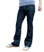 Mens RETRO BOOTCUT JEANS Blue Flares  indie Hippy 60s 70s Hippie Mod - $64.90