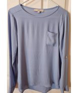Ann Taylor LOFT Womens Blouse Shirt Size XS Lavender L/S Polyester Excel... - £17.16 GBP