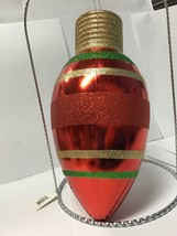 ex15311B glass ornament large bulb 10” x 5” looks like C-7 red see pictures - $272.75 MXN