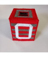 Vintage Needlepoint Kleenex Tissue Box Cover  Scarlett And Gray White Bl... - $227.42 MXN