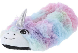 Damen Größe L (8/9/10) Pelzig Unscharf Babba Regenbogen Einhorn Hausschuhe Neu - £10.06 GBP