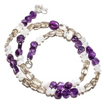 Smokey Topaz Natural Gemstone Beads Jewelry Necklace 17&quot; 89 Ct. KB-945 - £8.66 GBP