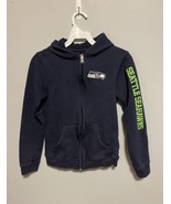 NFL Seattle Seahawks Girls Full Zip Hooded Jacket, Navy - Size L (14) (GUC) - £8.20 GBP