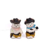 Cowboy Teddy Bears Salt And Pepper Shakers Ceramic 3.5&quot; - $13.41 CAD