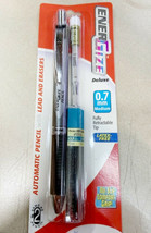 NEW Pentel EnerGize Deluxe .7mm Mechanical Pencil Black w/Lead &amp; Eraser Refills - £5.22 GBP