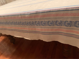 Vintage Pink and Blue Tablecloth - $20.28
