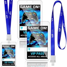 16 Pieces Blue Video Game Vip Pass Holder Tickets Set Video Game Party Favors Ga - £22.37 GBP