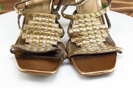 LINEA Paola Sz 8.5 M Gold Gladiator Leather Women Sandals - £13.25 GBP