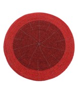 Bliss Beaded Christmas Round Place Table Mat 12&quot; - Red - $13.07