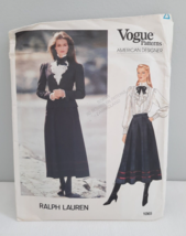 Vintage Vogue Pattern 1065 Ralph Lauren Misses&#39; Jacket Skirt Blouse ~ Size 10 UC - $14.80