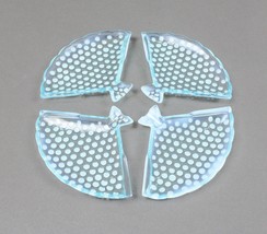 Fenton Blue Opalescent Hobnail Fan Shaped Ash/Pin Tray Dish Set Of 4 Vin... - $47.99