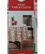 Holiday Time FALALA PEVA Christmas Holiday Tablecloth 70&quot; Round - $400.73 MXN