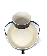 Parini 2 Tier Chip &amp; Dip Serving Tray Set With Rack Brown/Cream - £39.32 GBP