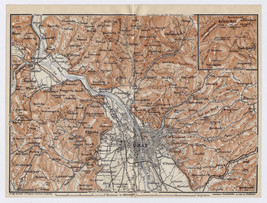 1910 Original Antique Map Of Graz And Vicinity / Austria - £18.64 GBP