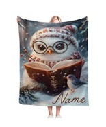 Personalised Cosy Owl Blanket - Magical Flannel Custom Name Throw - Supe... - $34.00+
