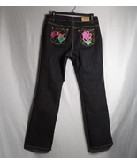 COOGI Jeans Womens 18W Blackish Skinny Leg Pink Embordered Pockets Stree... - $35.63