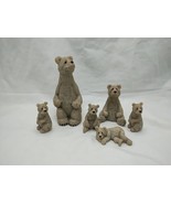 Set Of (6) Quarry Critters Billy Bob Bears With Cubs 2-5&quot; - $23.75