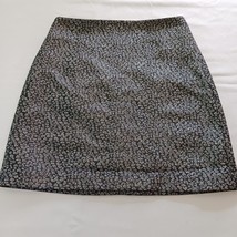 Loft Petites Back Zipper Women&#39;s Black &amp; Silver Skirt Size 4P Measured W... - $15.83