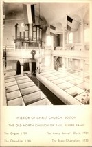 Vtg Postcard RPPC RPPC Interior of Christ Church, Boston MA Organ  - £3.11 GBP