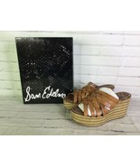 Sam Edelman Devon Strappy Saddle Leather Wedge Sandal Heels Shoes Womens... - $86.63