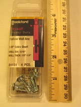 ROCKFORD Drywall Hollow Wall Anchor SHORT 1/8&quot; Drill Dia: 5/16&quot; Wall 1/8... - £1.27 GBP