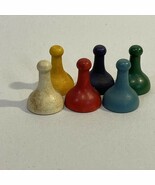 1963 Clue Board Game Replacement Parts Six Wood Pawns - $20.51 CAD