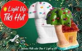 Light Up Holiday Christmas Tiki Hut - Ceramic Bisque - Unpainted or Pain... - $89.00