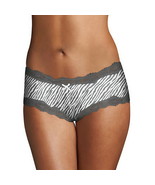 2-Pack Maidenform Cheeky Scalloped Lace Hipster, Gray/White Zebra Stripe... - £7.63 GBP