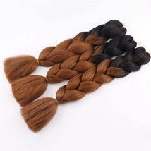 Jumbo Braids Synthetic Hair Extensions for Twist Braiding 2 Tone Ombre 3Pcs/Lot - £10.27 GBP
