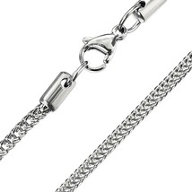 Silver Stainless Steel 2.3mm 19-inch Wheat Chain Necklace Spiga Franco Style - £12.78 GBP