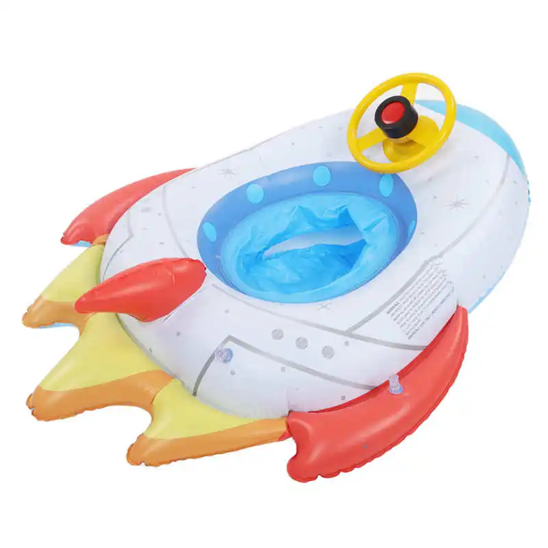 Inflatable Spaceship Pool Float with Steering Wheel Multifunctional Swim... - $21.08
