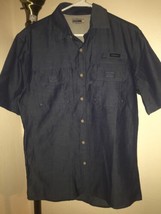 NWT Mens GH Bass &amp; Co Vented S/S Fishing Hiking Outdoors Shirt Slate Blue Sz S/P - £22.15 GBP