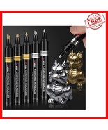 Versatile 6-Piece Chrome Paint Pen Set - Fine to Chisel Tips for Precision - $594.57 MXN