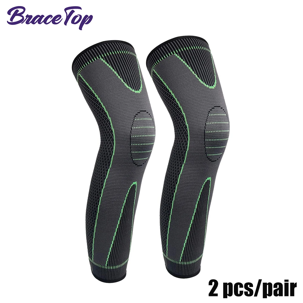 ceTop  Anti-slip Full Length Compression Leg Sleeves Knee ce Support Protect  Ba - $46.03