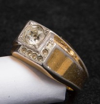 Vintage 18K Gold Plated Costume Jewelry Mens Ring Size 11-1/2 tob - $48.50