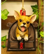 Ebros Teacup Chihuahua In Dog Purse Bird Feeder With Hanging Ropes Figurine - $43.67 CAD
