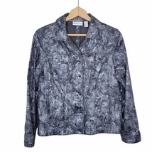 Chico&#39;s | Gray Silver Snakeskin Print Jacket, Chico&#39;s size 1 or medium 8. - £21.25 GBP