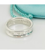 Size 7.5 Tiffany 1837 Ring in Sterling Silver Concave Band with Blue Pouch - $239.00