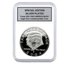 SILVER PLATED Trump 2024 TAKE AMERICA BACK! W/Display Case - $22.88