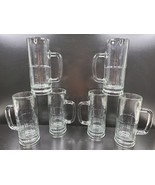 6 Libbey Barware 8&quot; Heavy Mugs Set Vintage Large Beer Drinking Clear Gla... - £55.09 GBP