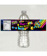  80&#39;s Theme Personalized Water bottle labels Birthday Party - Printable  - $5.45 CAD