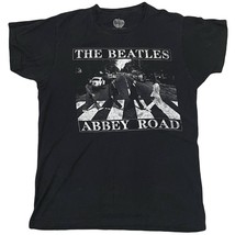 The Beatles Officially Licensed Crewneck Graphic Tee Black Abbey Road Me... - £10.64 GBP
