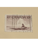 CANADA Stamp #351 10¢ Inuk and Kayak (1955) used - $2.05 CAD