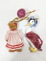 Schmid Ornament set Jemima Puddle-Duck &amp; bear in dress Beatrix Potter Ch... - $16.00