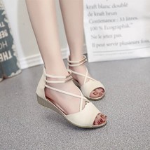 Sandals Women Solid Color Shoes For Women New Cross Straps Women Sandals Open To - £21.39 GBP