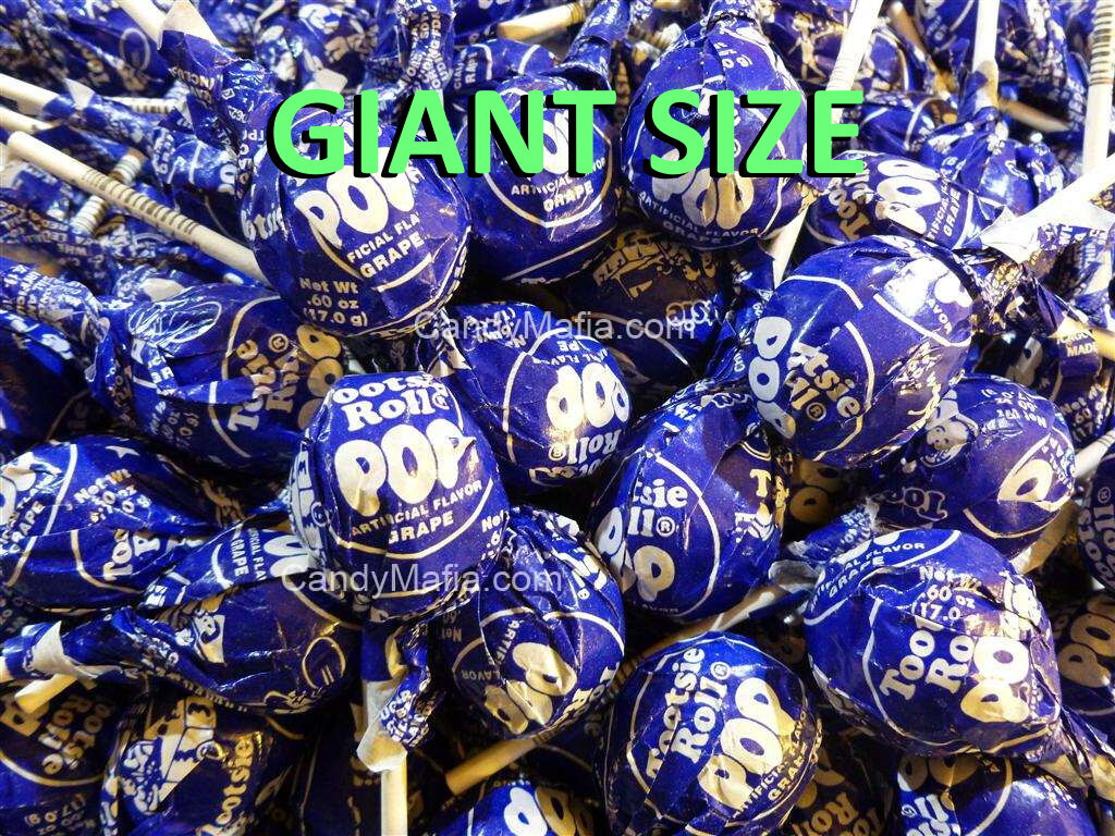 Giant Tootsie Pops Grape 42 pops Giant Grape Tootsie pop lollipop candy ... - $18.97