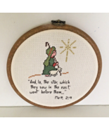 Christmas christian faith cross stitch embroidery hoop wall hanging shep... - $413.03 MXN