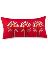 ECHO Jaipur Floral Beaded Red 9 x 18 Decorative Pillow - £29.64 GBP