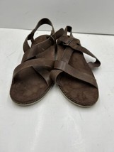 Chaco Womens Wayfarer Otter Comfort Sandals Solid Leather Brown Ankle St... - $34.64