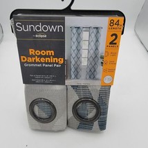 Sundown Eclipse Room Darkening Curtain 2 Panel Pair Payson Gray 78&quot;WX84&quot;L - £11.81 GBP